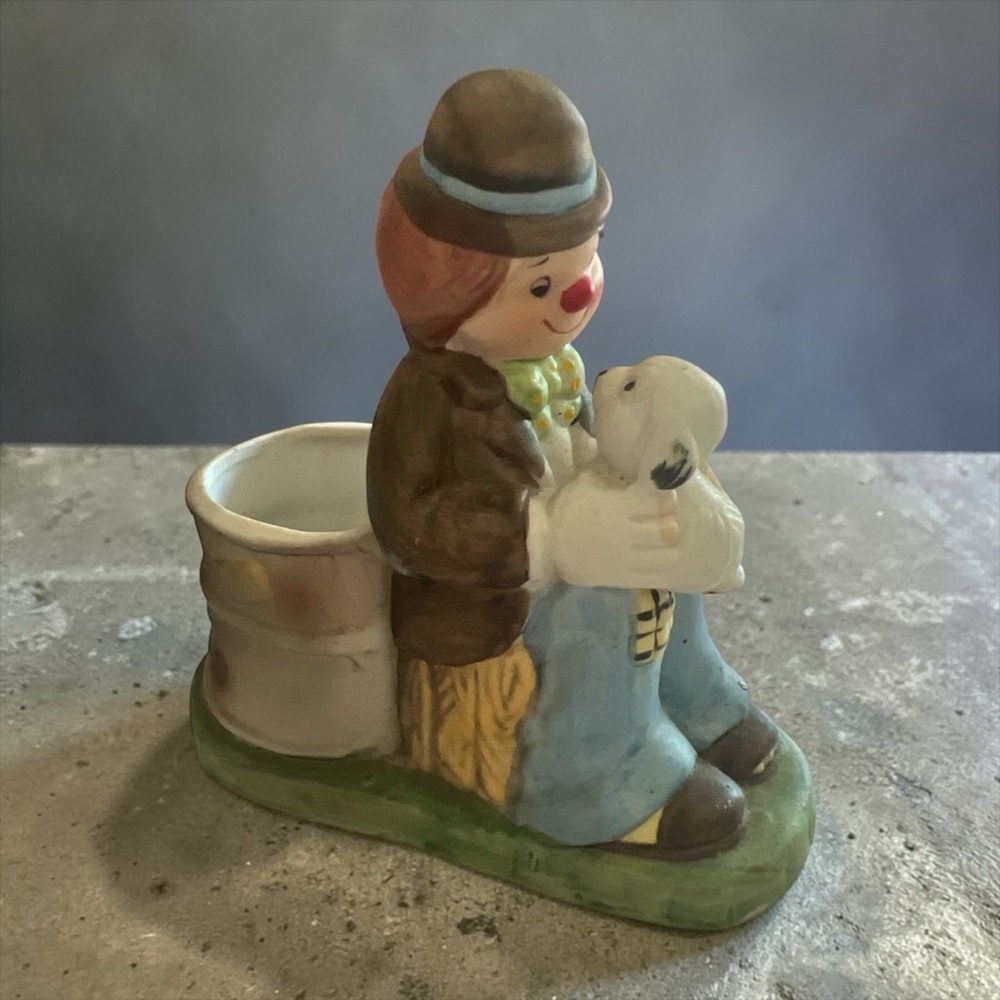 Vintage Jasco Hobo Luvkins Clown Puppy Candle Toothpick‎ Holder